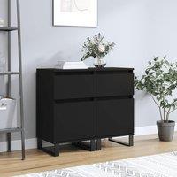 Berkfield Home Sideboards 2 pcs Black 40x35x70 cm Engineered Wood | Size: 40 x 35 x 70 cm
