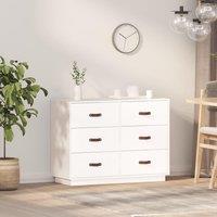 Berkfield Home Sideboard White 100x40x75 cm Solid Wood Pine | Size: 100 x 40 x 75 cm