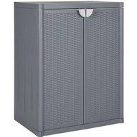Berkfield Home Garden Storage Cabinet Grey 65x45x88 cm PP Rattan | Size: 65 x 45 x 88 cm
