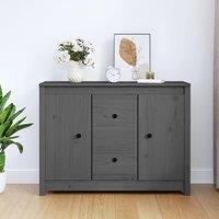 Berkfield Home Sideboard Grey 100x35x74 cm Solid Wood Pine | Size: 100 x 35 x 74 cm