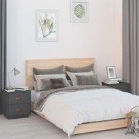 Berkfield Home Bedside Cabinets 2 pcs Grey 40x34x45 cm Solid Wood Pine | Size: 40 x 34 x 45 cm