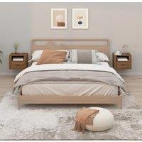 Berkfield Home Wall-mounted Bedside Cabinets 2 pcs Brown Oak 50x36x40 cm | Size: 50 x 36 x 40 cm