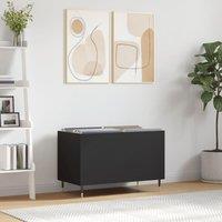 Berkfield Home Record Cabinet Black 74.5x38x48 cm Engineered Wood