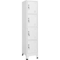 Berkfield Home Locker Cabinet with 4 Compartments 38x45x180 cm in Grey | Size: 38 x 45 x 180 cm