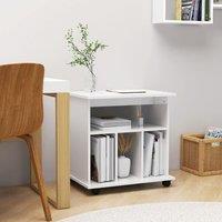 Berkfield Home Rolling Cabinet High Gloss White 60x45x60 cm Engineered Wood | Size: 60 x 45 x 60 cm