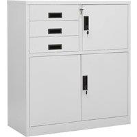 Berkfield Home Office Cabinet Light Grey 90x40x102 cm Steel | Size: 90 x 40 x 102 cm