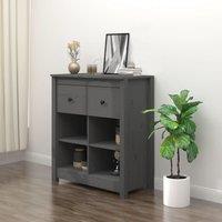 Berkfield Home Sideboard Grey 70x35x80 cm Solid Wood Pine | Size: 70 x 35 x 80 cm