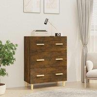 Berkfield Home Sideboard Smoked Oak 70x34x90 cm Engineered Wood in Brown | Size: 70 x 34 x 90 cm