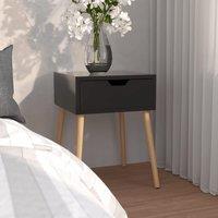 Berkfield Home Bedside Cabinet High Gloss Black 40x40x56 cm Engineered Wood | Size: 40 x 40 x 56 cm