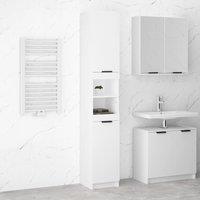 Berkfield Home Bathroom Cabinet White 32x34x188.5 cm Engineered Wood