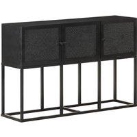 Berkfield Home Sideboard 115x30x76 cm Solid Mango Wood in Black | Size: 115 x 30 x 76 cm