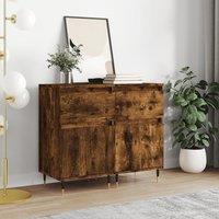 Berkfield Home Sideboards 2 pcs Smoked Oak 40x35x70 cm Engineered Wood in Brown | Size: 40 x 35 x 70 cm