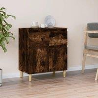 Berkfield Home Sideboard Smoked Oak 60x35x70 cm Engineered Wood in Brown | Size: 60 x 35 x 70 cm