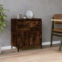Berkfield Home Sideboard Smoked Oak 60x35x70 cm Engineered Wood in Brown | Size: 60 x 35 x 70 cm