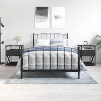 Berkfield Home Bedside Cabinets 2 pcs Black 40x42x55 cm Engineered Wood | Size: 40 x 42 x 55 cm