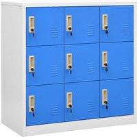 Berkfield Home Locker Cabinet Light Grey & Blue 90x45x92.5 cm Steel