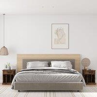 Berkfield Home Bedside Cabinets 2 pcs Smoked Oak 43x36x50 cm in Brown | Size: 43 x 36 x 50 cm