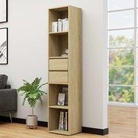 Berkfield Home Book Cabinet Sonoma Oak 36x30x171 cm Engineered Wood in Brown | Size: 36 x 30 x 171 cm