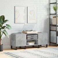 Berkfield Home Record Cabinet Concrete Grey 121x38x48 cm Engineered Wood | Size: 121 x 38 x 48 cm