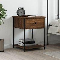 Berkfield Home Bedside Table Brown Oak 44x45x58 cm Engineered Wood | Size: 44 x 45 x 58 cm