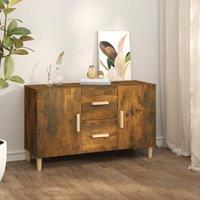 Berkfield Home Sideboard Smoked Oak 100x36x60 cm Engineered Wood in Brown | Size: 100 x 36 x 60 cm
