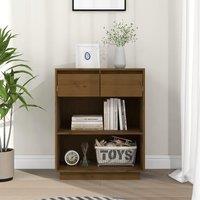 Berkfield Home Console Cabinet Honey Brown 60x34x75 cm Solid Wood Pine | Size: 60 x 34 x 75 cm