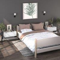 Berkfield Home Wall-mounted Bedside Cabinets 2 pcs High Gloss White