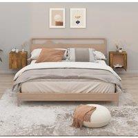 Berkfield Home Wall-mounted Bedside Cabinets 2 pcs Smoked Oak 50x30x47 cm in Brown | Size: 50 x 30 x 47 cm