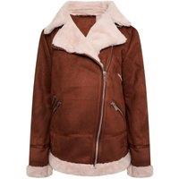 Barneys Originals Women's Faux Fur Aviator Coat in Tan | Size: 32