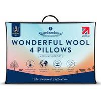 Slumberdown 4 Pack Wonderful Wool Medium Support Back Side Sleeper Pillows in White
