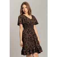 SOLO Women's Wrap Over Midi Dress in Brown | Size: 10