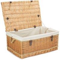 Red Hamper 62cm Rope Handled Picnic Basket with White Lining