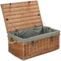 Red Hamper 61cm Double Steamed Rope Handled Trunk with Grey Lining in Brown