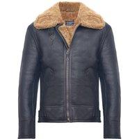 Infinity Leather Men's B3 WW2 Leather Sheepskin Aviator Flying Jacket-Charleston in Brown | Size: 4XL