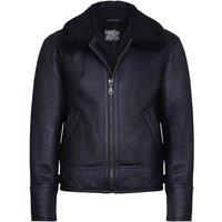 Infinity Leather Men's B3 WW2 Leather Sheepskin Aviator Flying Jacket-Charleston in Black | Size: 5XL