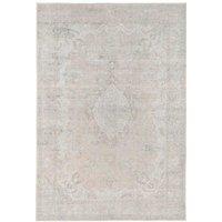 Kukoon Neutral Beige Distressed Traditional Medallion Non Slip Washable Low Pile Rug | Size: 200 cm x 290 cm