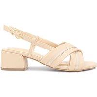Paradox London Women's Wide Fit Faux Leather 'Nancy' Sling Back Low Block Heel Sandals in Nude | Size: 3