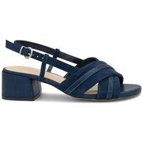 Paradox London Women's Wide Fit Faux Leather 'Nancy' Sling Back Low Block Heel Sandals in Navy | Size: 5