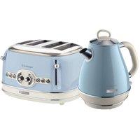 Ariete Jug Kettle & 4 Slice Toaster Set in Blue