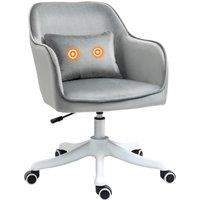 VINSETTO Office Chair with Rechargeable Vibration Massage Lumbar Pillow, Wheels in Grey