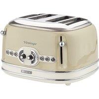 Ariete 4 Slice Toaster, Defrost & Reheat in Beige