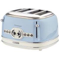 Ariete 4 Slice Toaster, Defrost & Reheat in Blue
