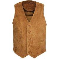 Infinity Leather Men's Classic Goat Suede Leather Waistcoat-Norwich in Tan | Size: XS