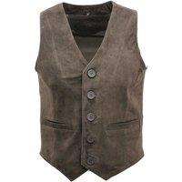 Infinity Leather Men's Classic Goat Suede Leather Waistcoat-Norwich in Brown | Size: Small