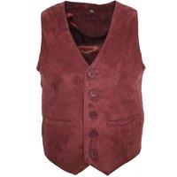 Infinity Leather Men's Classic Goat Suede Leather Waistcoat-Norwich in Burgundy | Size: 4XL