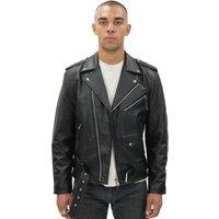 Infinity Leather Men's Cow-Hide Brando Jacket -Venice in Black | Size: XL