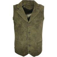 Infinity Leather Men's Classic Smooth Goat Suede Leather Waistcoat-Exeter in Green | Size: XL