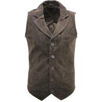Infinity Leather Men's Classic Smooth Goat Suede Leather Waistcoat-Exeter in Brown | Size: Small