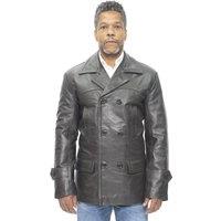 Cowhide Leather Peacoat-Krakaw