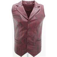 Infinity Leather Men's Smart Classic Leather Waistcoat-Bristol in Burgundy | Size: 3XL